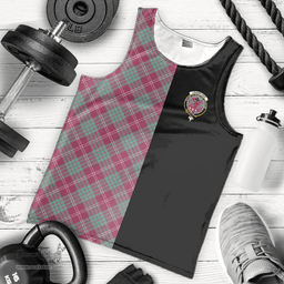 Scottish Crawford Ancient Clan Tartan Men Tank Top - Half of Me Style - Custom Your Text Scottish Plaid Tartan Plaid