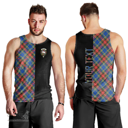 Scottish Bethune Clan Tartan Men Tank Top - Half of Me Style - Custom Your Text Scottish Plaid Tartan Plaid