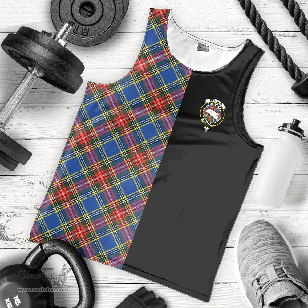 Scottish Bethune Clan Tartan Men Tank Top - Half of Me Style - Custom Your Text Scottish Plaid Tartan Plaid