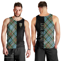 Scottish Brisbane modern Clan Tartan Men Tank Top - Half of Me Style - Custom Your Text Scottish Plaid Tartan Plaid