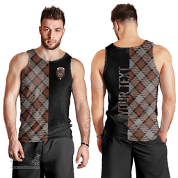 Scottish Cameron of Erracht Weathered Clan Tartan Men Tank Top - Half of Me Style - Custom Your Text Scottish Plaid Tartan Plaid