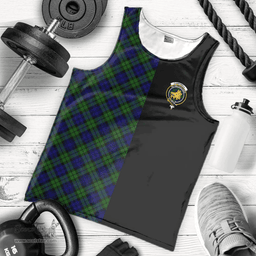 Scottish Campbell Modern Clan Tartan Men Tank Top - Half of Me Style - Custom Your Text Scottish Plaid Tartan Plaid