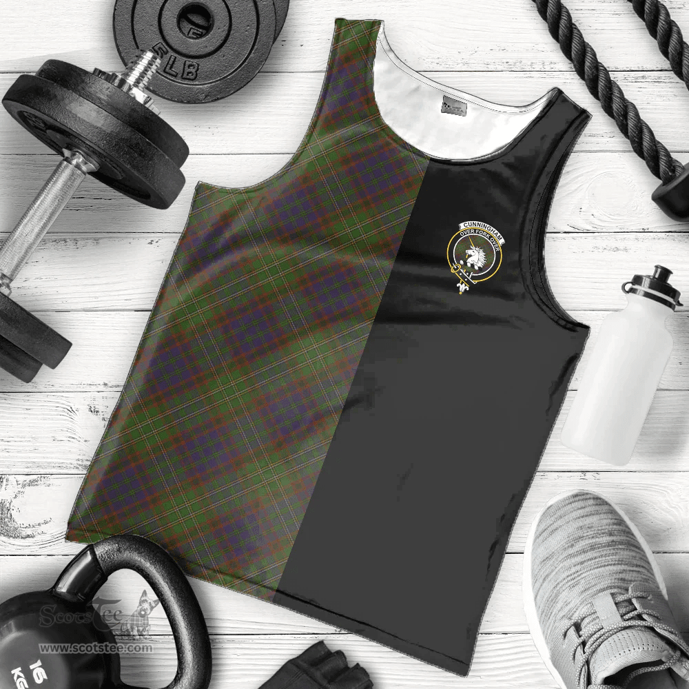Scottish Cunningham Hunting Modern Clan Tartan Men Tank Top - Half of Me Style - Custom Your Text Scottish Plaid Tartan Plaid