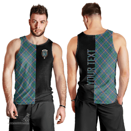 Scottish Carmichael Ancient Clan Tartan Men Tank Top - Half of Me Style - Custom Your Text Scottish Plaid Tartan Plaid