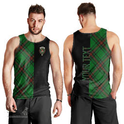 Scottish Beveridge Clan Tartan Men Tank Top - Half of Me Style - Custom Your Text Scottish Plaid Tartan Plaid