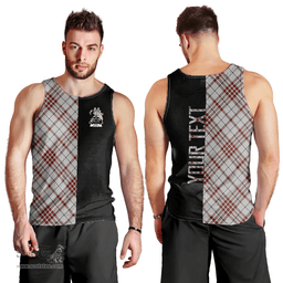 Scottish Clayton Clan Tartan Men Tank Top - Half of Me Style - Custom Your Text Scottish Plaid Tartan Plaid
