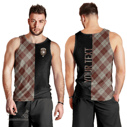 Scottish Cunningham Burgundy Dancers Clan Tartan Men Tank Top - Half of Me Style - Custom Your Text Scottish Plaid Tartan Plaid