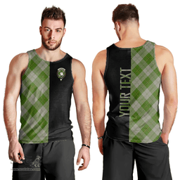 Scottish Cunningham Dress Green Dancers Clan Tartan Men Tank Top - Half of Me Style - Custom Your Text Scottish Plaid Tartan Plaid