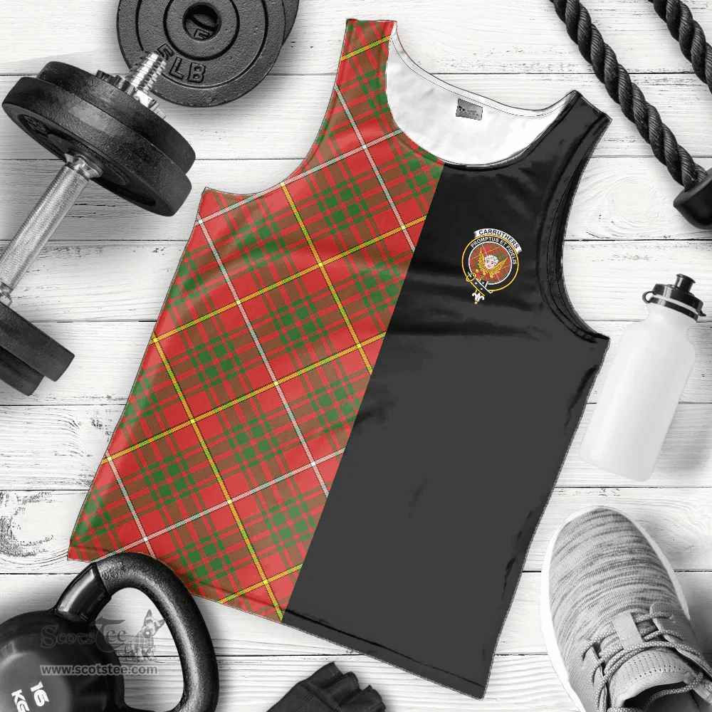 Scottish Carruthers Modern Clan Tartan Men Tank Top - Half of Me Style - Custom Your Text Scottish Plaid Tartan Plaid