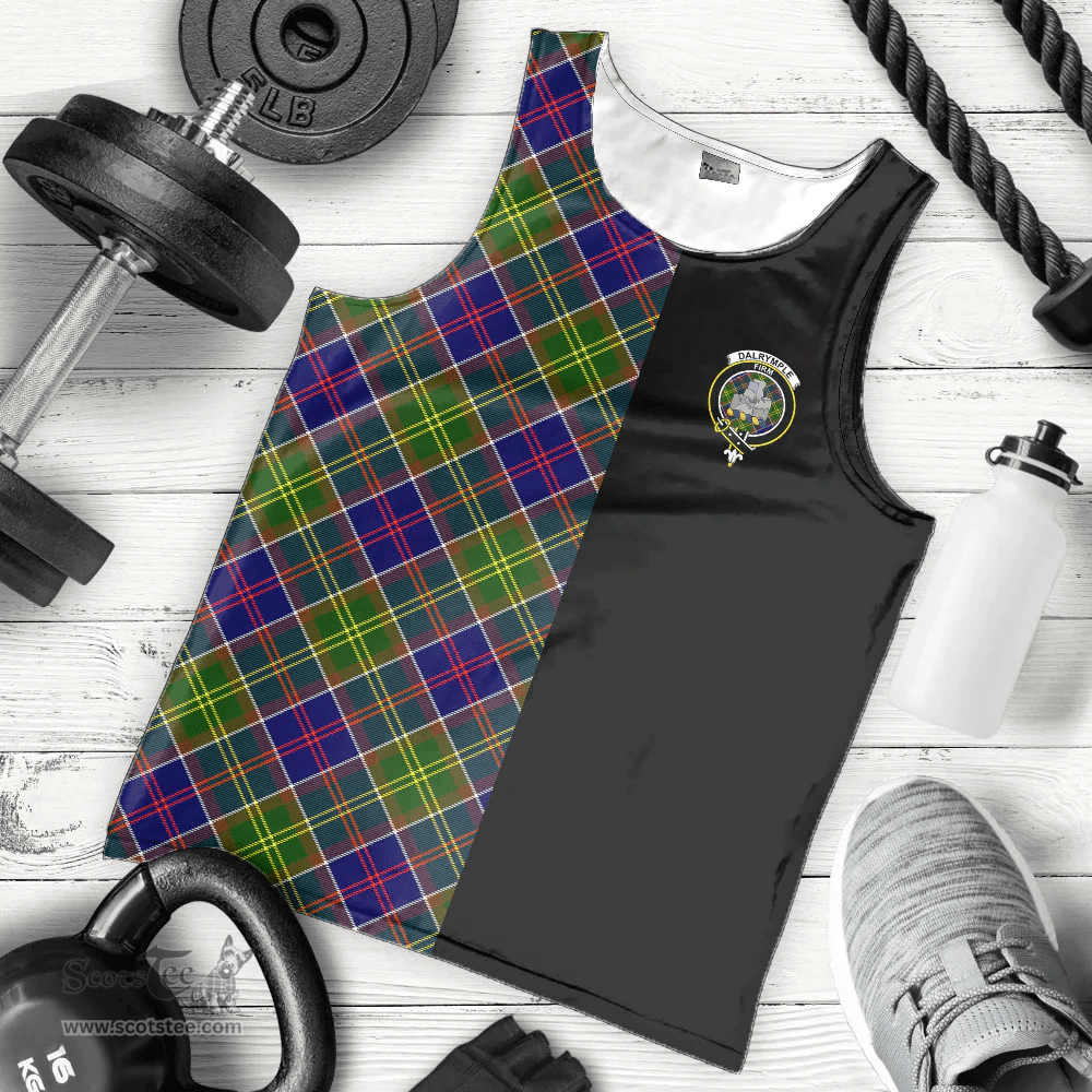 Scottish Dalrymple Clan Tartan Men Tank Top - Half of Me Style - Custom Your Text Scottish Plaid Tartan Plaid