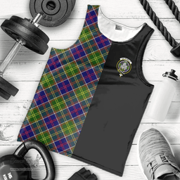 Scottish Dalrymple Clan Tartan Men Tank Top - Half of Me Style - Custom Your Text Scottish Plaid Tartan Plaid