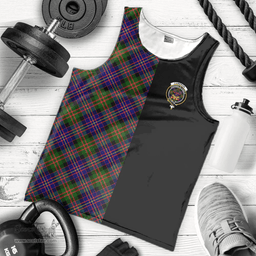 Scottish Cameron of Erracht Modern Clan Tartan Men Tank Top - Half of Me Style - Custom Your Text Scottish Plaid Tartan Plaid