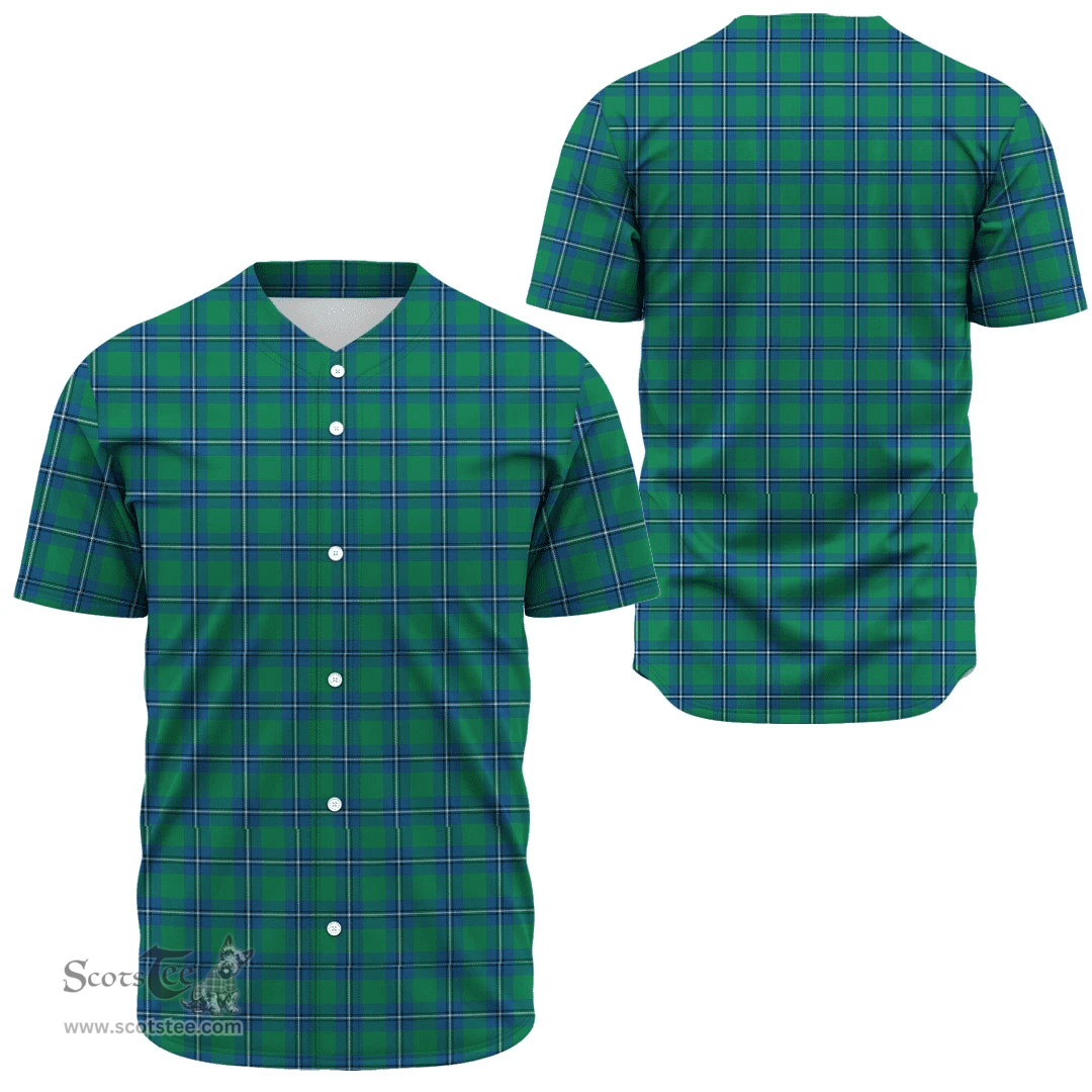 Scottish Irvine Ancient Clan Tartan Baseball Jersey - Classic Scottish Plaid Tartan Plaid