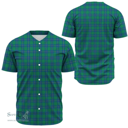 Scottish Irvine Ancient Clan Tartan Baseball Jersey - Classic Scottish Plaid Tartan Plaid