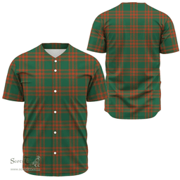 Scottish Menzies Green Ancient Clan Tartan Baseball Jersey - Classic Scottish Plaid Tartan Plaid
