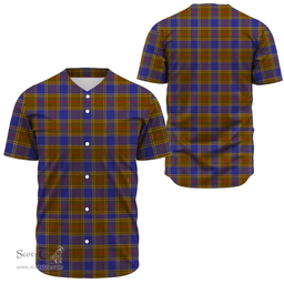 Scottish Balfour Modern Clan Tartan Baseball Jersey - Classic Scottish Plaid Tartan Plaid