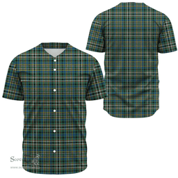 Scottish SCOTT GREEN ANCIENT Clan Tartan Baseball Jersey - Classic Scottish Plaid Tartan Plaid
