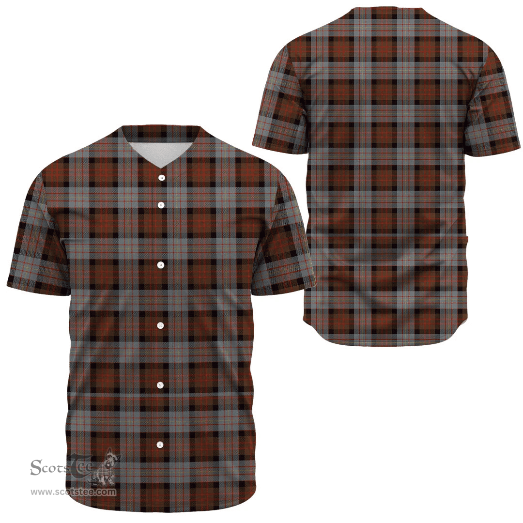 Scottish Cameron of Erracht Weathered Clan Tartan Baseball Jersey - Classic Scottish Plaid Tartan Plaid