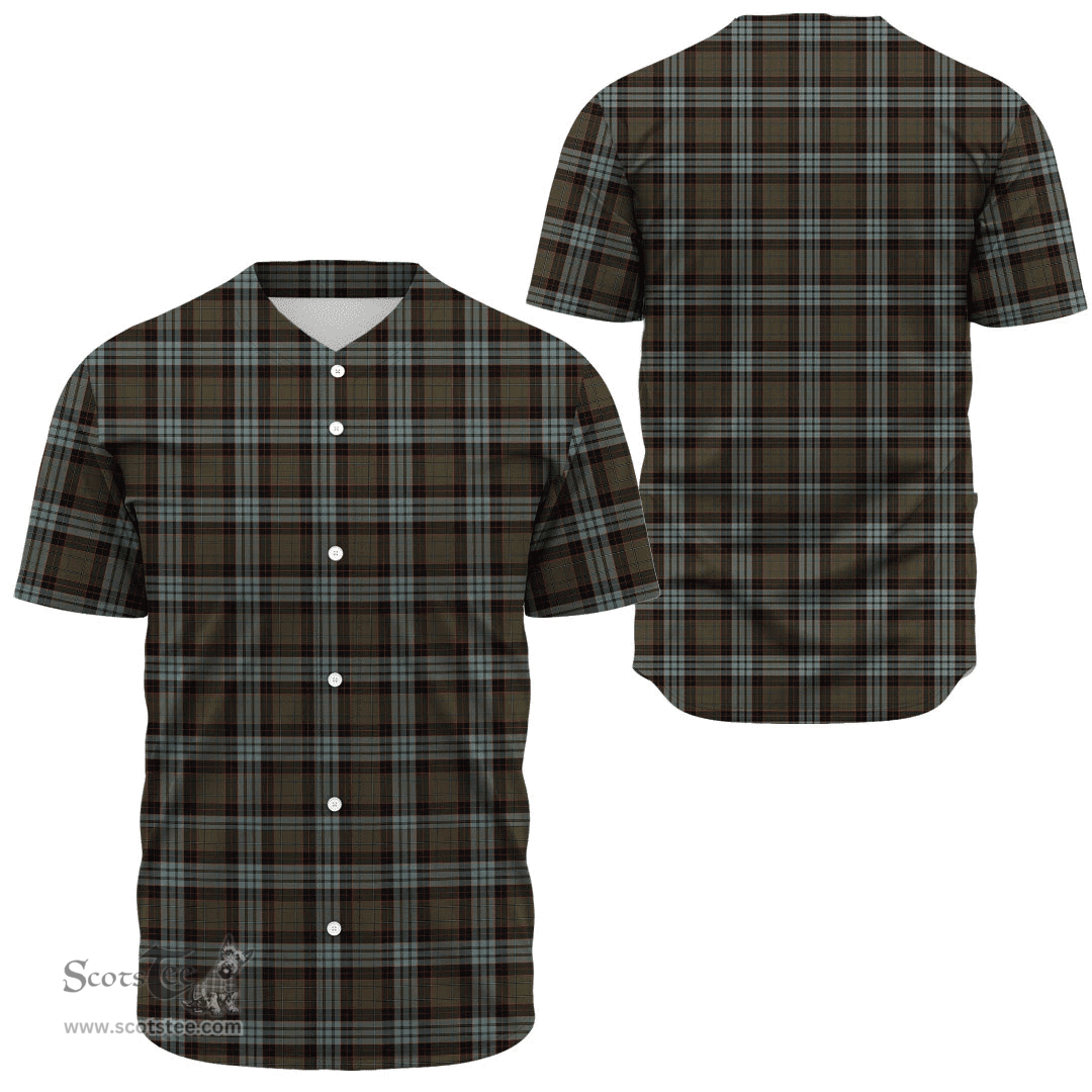 Scottish Stewart Old Weathered Clan Tartan Baseball Jersey - Classic Scottish Plaid Tartan Plaid