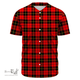 Scottish Wallace Hunting - Red Clan Tartan Baseball Jersey - Classic Scottish Plaid Tartan Plaid