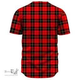 Scottish Wallace Hunting - Red Clan Tartan Baseball Jersey - Classic Scottish Plaid Tartan Plaid