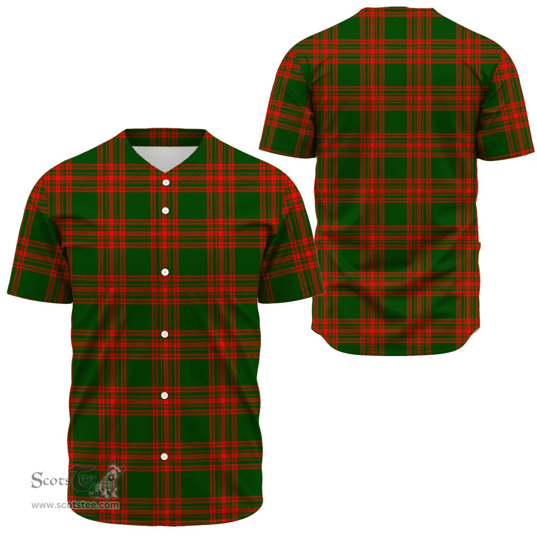 Scottish Menzies Green Modern Clan Tartan Baseball Jersey - Classic Scottish Plaid Tartan Plaid