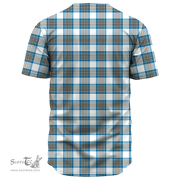 Scottish Stewart Muted Blue Clan Tartan Baseball Jersey - Classic Scottish Plaid Tartan Plaid