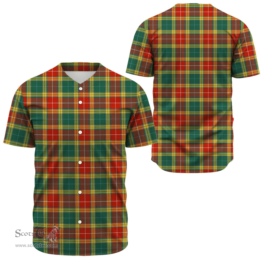 Scottish Buchanan Old Sett Clan Tartan Baseball Jersey - Classic Scottish Plaid Tartan Plaid