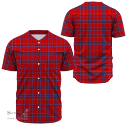 Scottish Inverness District Clan Tartan Baseball Jersey - Classic Scottish Plaid Tartan Plaid
