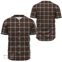Scottish MacRae Hunting Weathered Clan Tartan Baseball Jersey - Classic Scottish Plaid Tartan Plaid