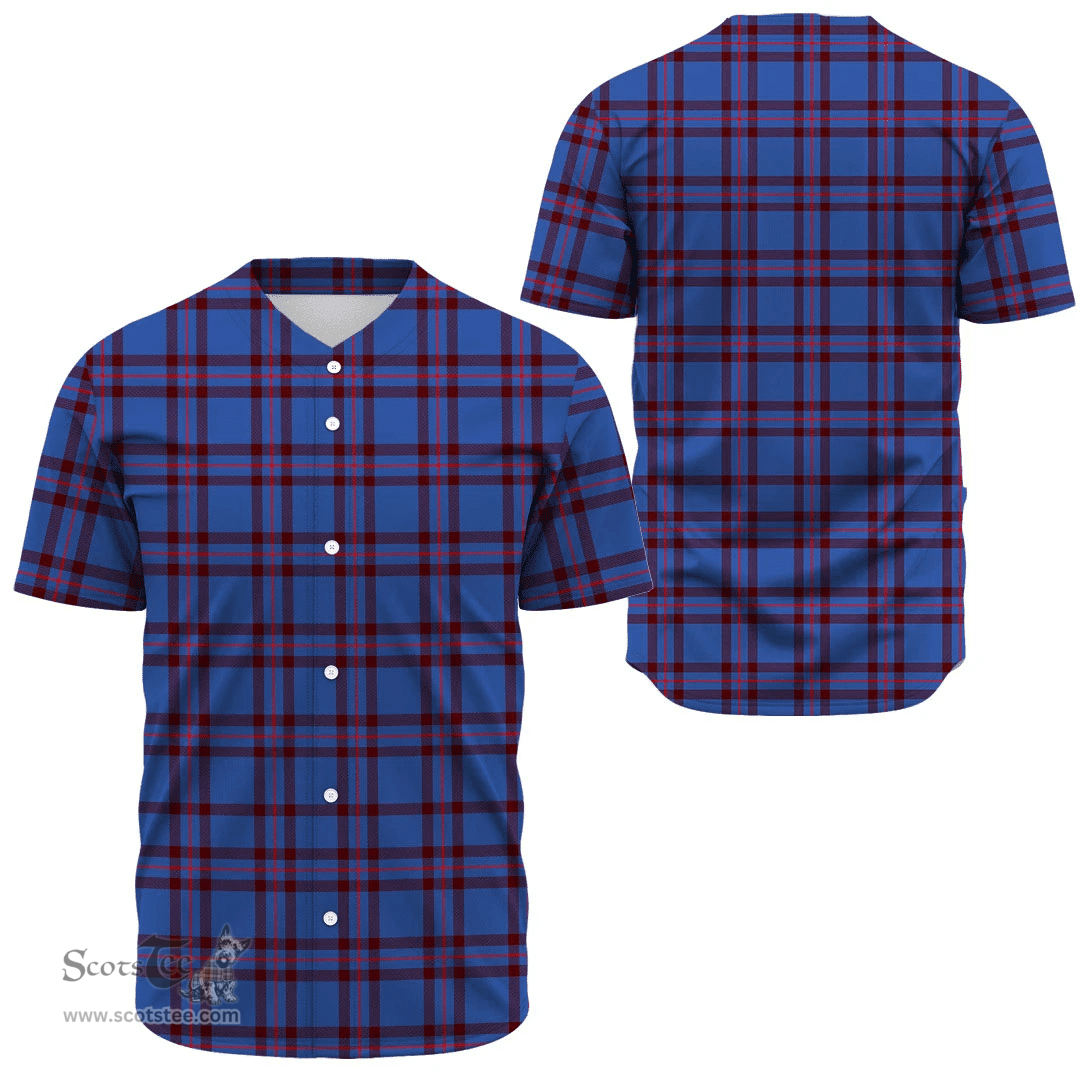 Scottish Elliot Modern Clan Tartan Baseball Jersey - Classic Scottish Plaid Tartan Plaid
