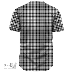Scottish Scott Black & White Modern Clan Tartan Baseball Jersey - Classic Scottish Plaid Tartan Plaid