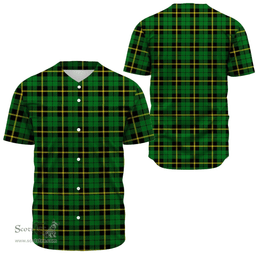 Scottish Wallace Hunting - Green Clan Tartan Baseball Jersey - Classic Scottish Plaid Tartan Plaid