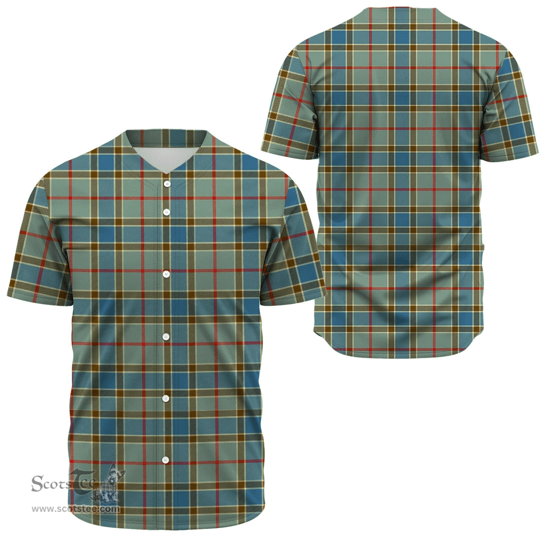 Scottish Balfour Blue Clan Tartan Baseball Jersey - Classic Scottish Plaid Tartan Plaid