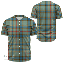 Scottish Balfour Blue Clan Tartan Baseball Jersey - Classic Scottish Plaid Tartan Plaid