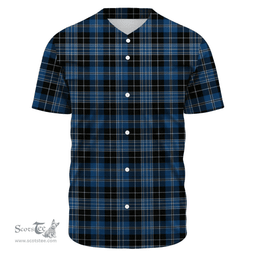Scottish Clergy Blue Clan Tartan Baseball Jersey - Classic Scottish Plaid Tartan Plaid