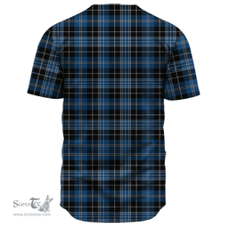 Scottish Clergy Blue Clan Tartan Baseball Jersey - Classic Scottish Plaid Tartan Plaid