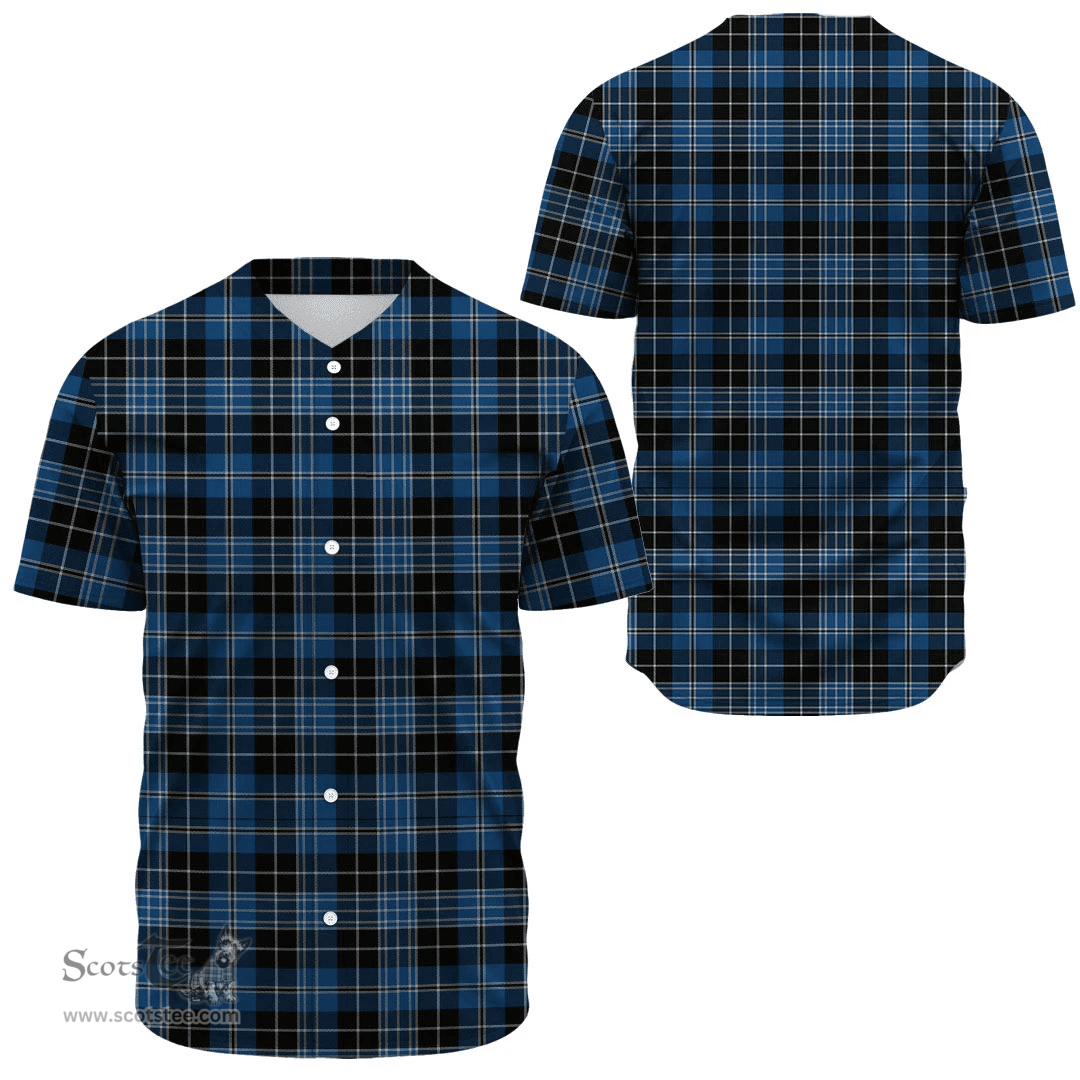 Scottish Clergy Blue Clan Tartan Baseball Jersey - Classic Scottish Plaid Tartan Plaid