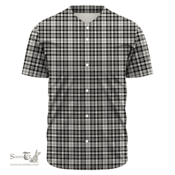 Scottish Scott Black & White Ancient Clan Tartan Baseball Jersey - Classic Scottish Plaid Tartan Plaid