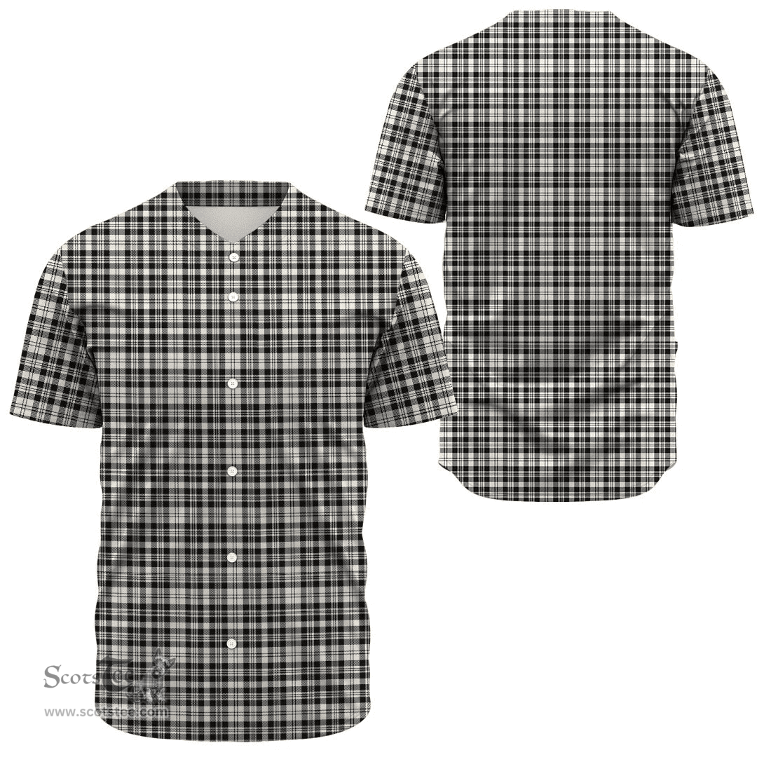 Scottish Scott Black & White Ancient Clan Tartan Baseball Jersey - Classic Scottish Plaid Tartan Plaid