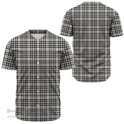 Scottish Scott Black & White Ancient Clan Tartan Baseball Jersey - Classic Scottish Plaid Tartan Plaid