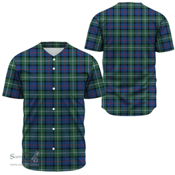 Scottish Davidson of Tulloch Clan Tartan Baseball Jersey - Classic Scottish Plaid Tartan Plaid