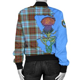 Scottish Anderson Ancient Tartan Family Crest with Thistle and Scotland Map Tartan Plaid Bomber Jacket Scottish Plaid Tartan Plaid - ScotsTee - scotstee.com