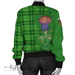 Scottish Boyle Tartan Family Crest with Thistle and Scotland Map Tartan Plaid Bomber Jacket Scottish Plaid Tartan Plaid - ScotsTee - scotstee.com