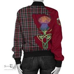 Scottish Borthwick Tartan Family Crest with Thistle and Scotland Map Tartan Plaid Bomber Jacket Scottish Plaid Tartan Plaid - ScotsTee - scotstee.com