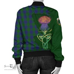 Scottish Barclay Tartan Family Crest with Thistle and Scotland Map Tartan Plaid Bomber Jacket Scottish Plaid Tartan Plaid - ScotsTee - scotstee.com