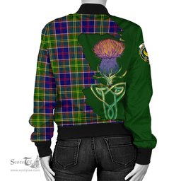 Scottish Arnott Tartan Family Crest with Thistle and Scotland Map Tartan Plaid Bomber Jacket Scottish Plaid Tartan Plaid - ScotsTee - scotstee.com