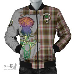 Scottish Anderson Dress Tartan Family Crest with Thistle and Scotland Map Tartan Plaid Bomber Jacket Scottish Plaid Tartan Plaid - ScotsTee - scotstee.com