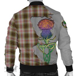 Scottish Anderson Dress Tartan Family Crest with Thistle and Scotland Map Tartan Plaid Bomber Jacket Scottish Plaid Tartan Plaid - ScotsTee - scotstee.com