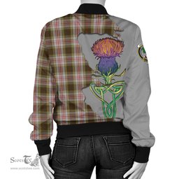 Scottish Anderson Dress Tartan Family Crest with Thistle and Scotland Map Tartan Plaid Bomber Jacket Scottish Plaid Tartan Plaid - ScotsTee - scotstee.com